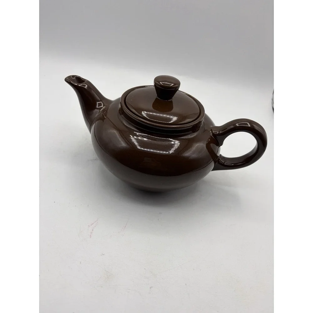 Vintage NCF Italy Brown Ceramic Teapot 5.5